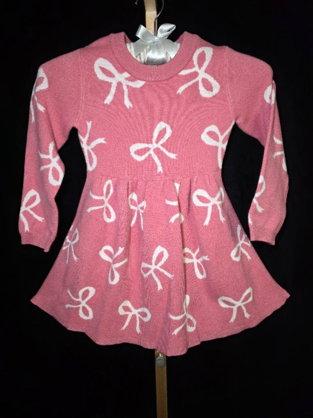 Sweet Stories Girls Sweater Dress with Bow Design 6